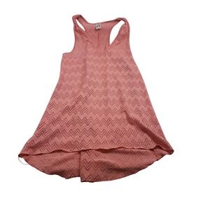 Arizona Jean Co Womens Crochet Racerback Tank Top Small Pink Chevron
